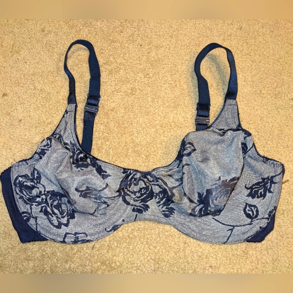 Blue & Silver Bra 38C